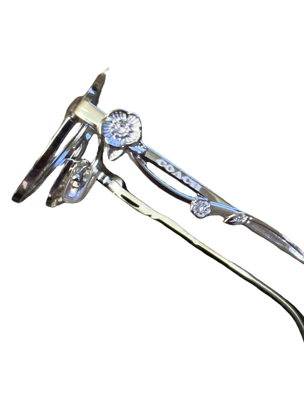 Coach Eyeglasses Frames HC 5145 B 9001 Shiny Silver Tea Rose Eyewear Collection - Picture 3 of 7